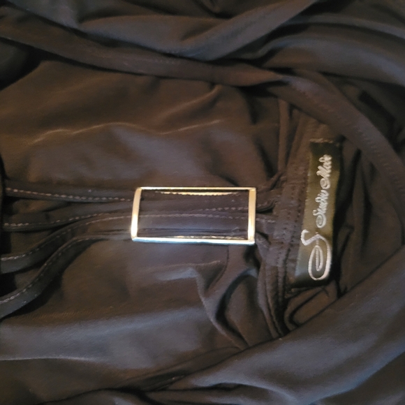 Studio Mode Black Sleeveless Drape Neckline Top Racerback Style S - Picture 6 of 6